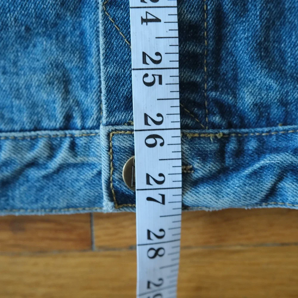 Guess Denim Jacket Mens Blue Distressed 90s Streetwear Size M Trucker Jacket